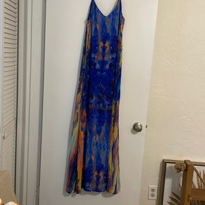 Lulus watercolor print flowy maxi dress